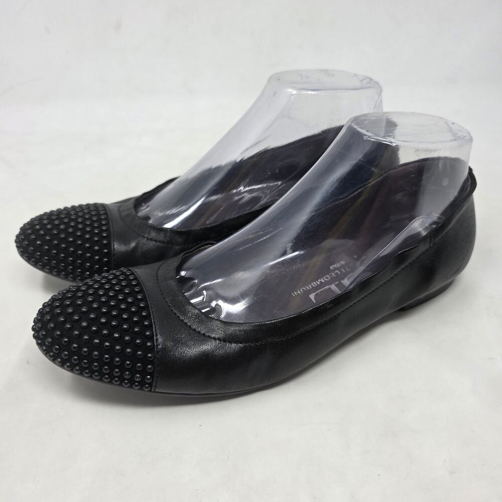 AGL Attilio Giusti Leombruni Black Leather Ballet Flats Made in Italy 7.5